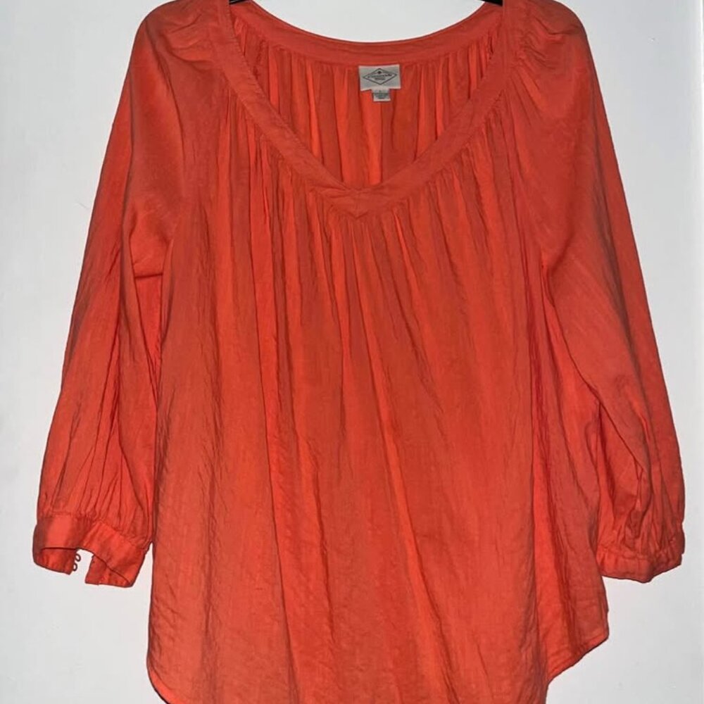 St. John’s Bay Peasant Style Blouse, Coral